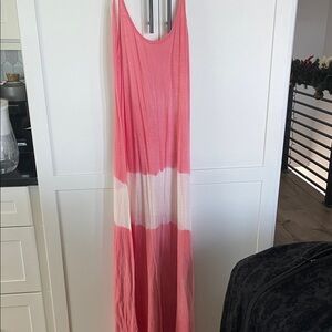 Pink and White Women's Swim Coverup